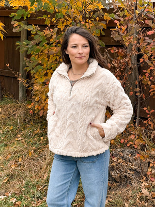 Fuzzy Half Zip Pullover