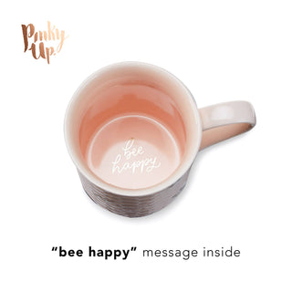 Ceramic Mug w/ Infuser - Honeycomb - "Bee Happy"