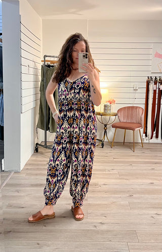 Sleeveless Print Jumpsuit