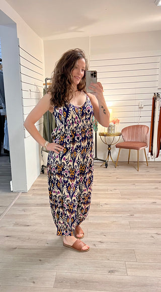 Sleeveless Print Jumpsuit