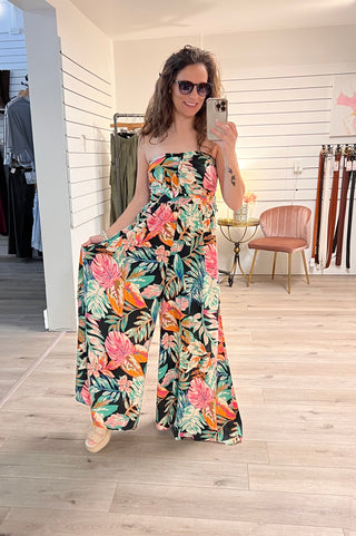 Floral Print Sleeveless Jumpsuit