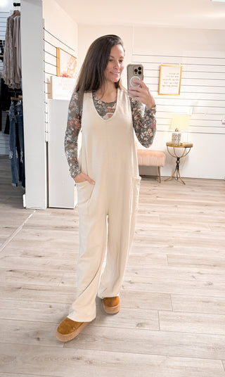 Mineral-Washed Lounge Jumpsuit