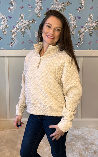 Half-Zip Quilted Pullover