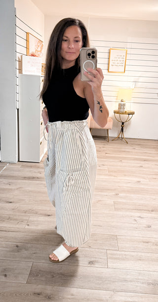 Striped Drawstring Jogger Pants