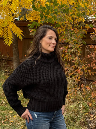 Turtle Neck Loose Knit Sweater