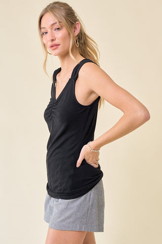 Cinched V-Neck Tank