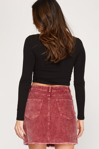 Corduroy Washed Mini Skirt