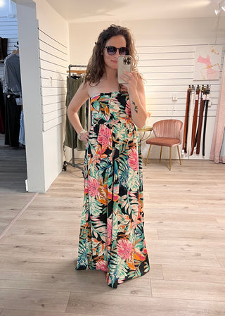 Floral Print Sleeveless Jumpsuit