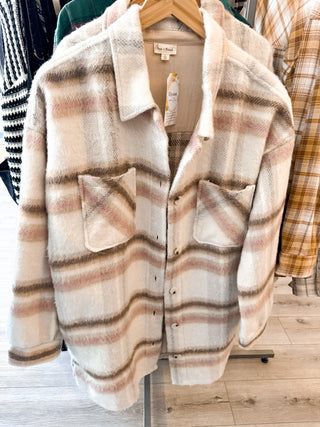 Brushed Plaid Longline Shacket