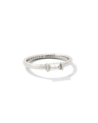 Juliette Band Ring in White Crystal