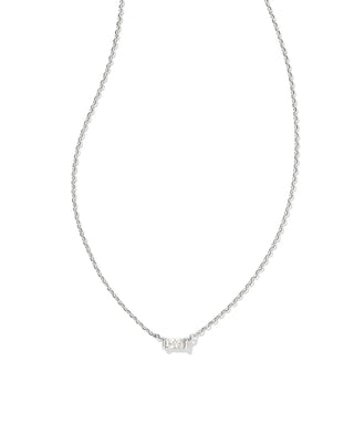 Juliette Pendant Necklace in White Crystal