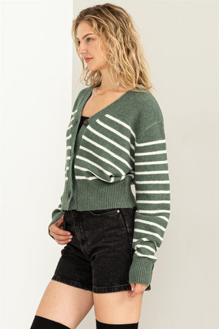 Striped Cropped Cardigan