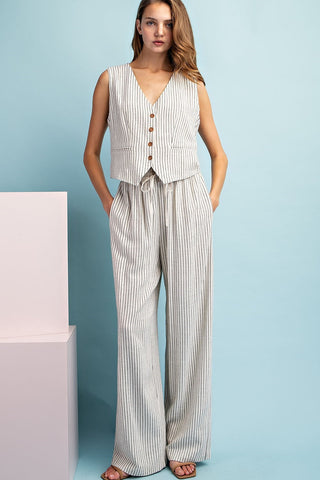 Pinstriped Drawstring Pants