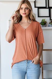 Solid V-Neck Top