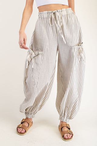 Striped Drawstring Jogger Pants