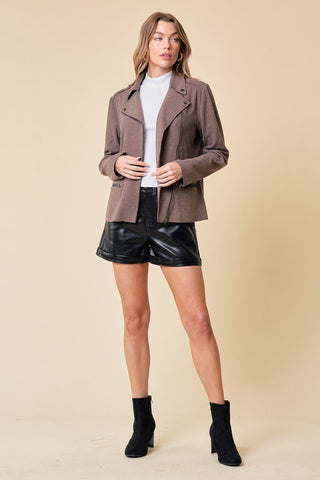 Zippered Moto Jacket