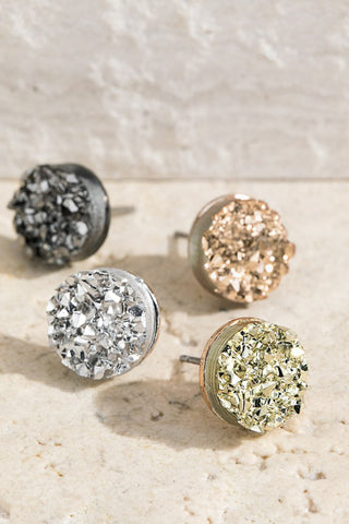 Round Druzy Earrings