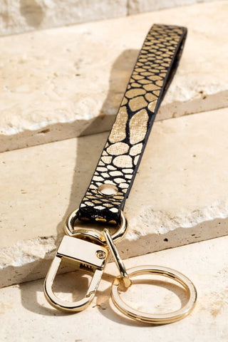 Faux Leather Metallic Animal Key Chain